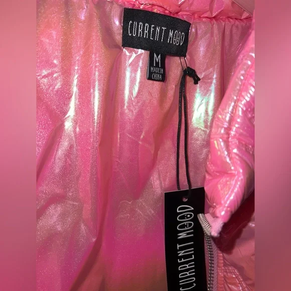 ⭐️ NWT! Current Mood Pink Stars Crop Puffy Jacket